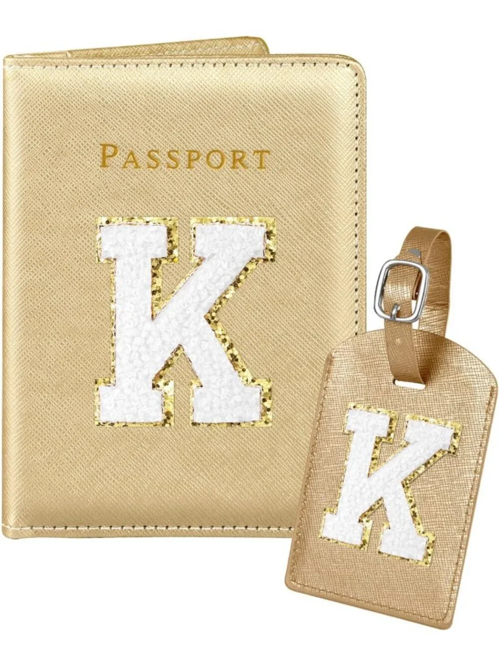 Personalized Leather Passport Holder & Luggage Tag Set | Travel Essentials